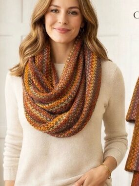 J Jill Multi-Color Knit Infinity Scarf - Women's Autumn Accessory